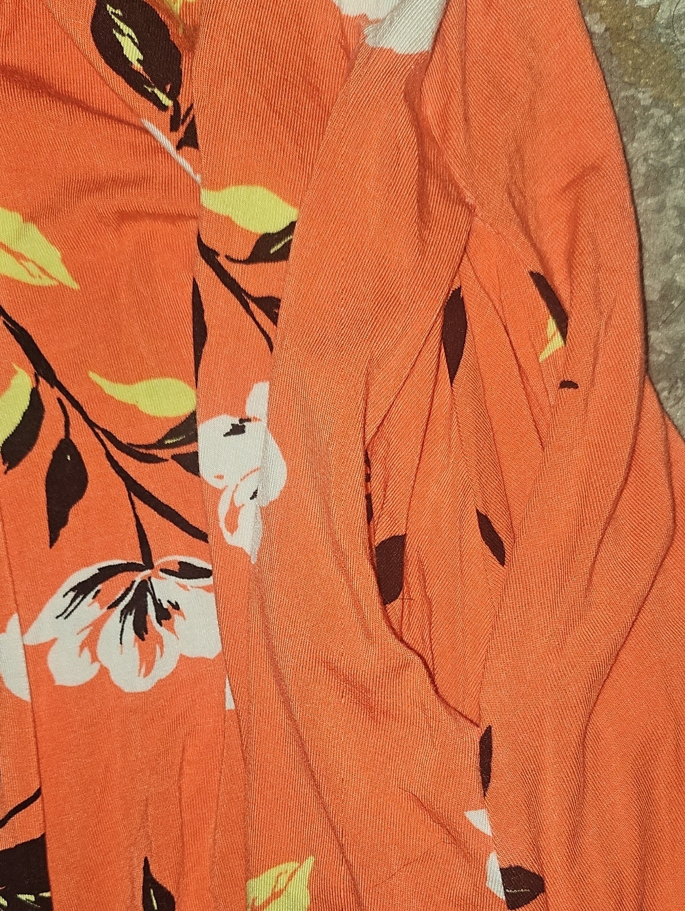 Torrid Fit & Flare Super Soft Knit Orange Coral Floral Dress With Pockets 2X - Picture 5 of 7